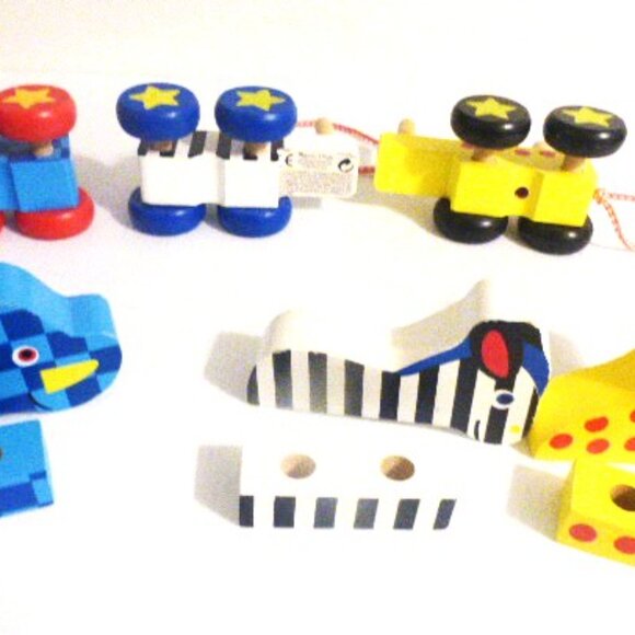 Expired Melissa and Doug ANIMAL TRAIN BUILDING BLOCK #10289 GH1318 Wood Blocks - Picture 7 of 12